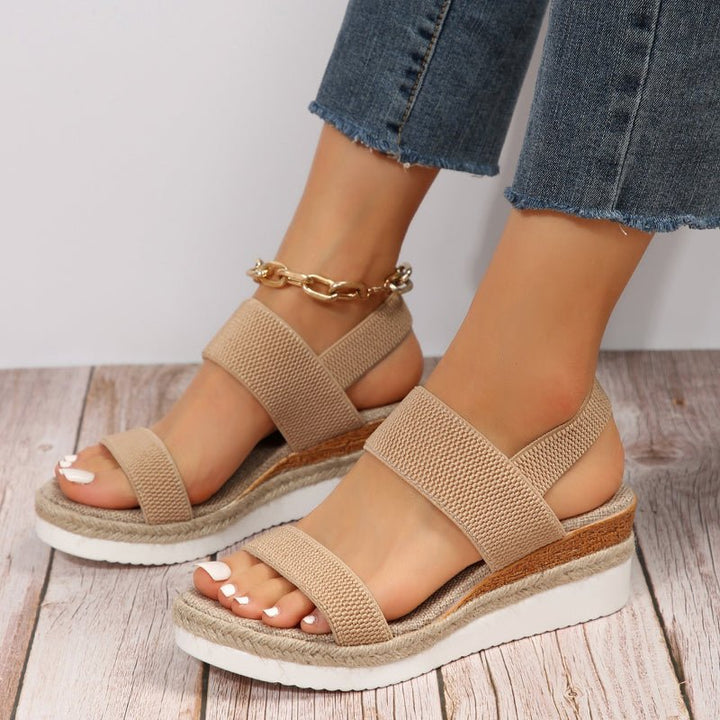 Sandali Donna Zeppa Cinturino Elasticizzato