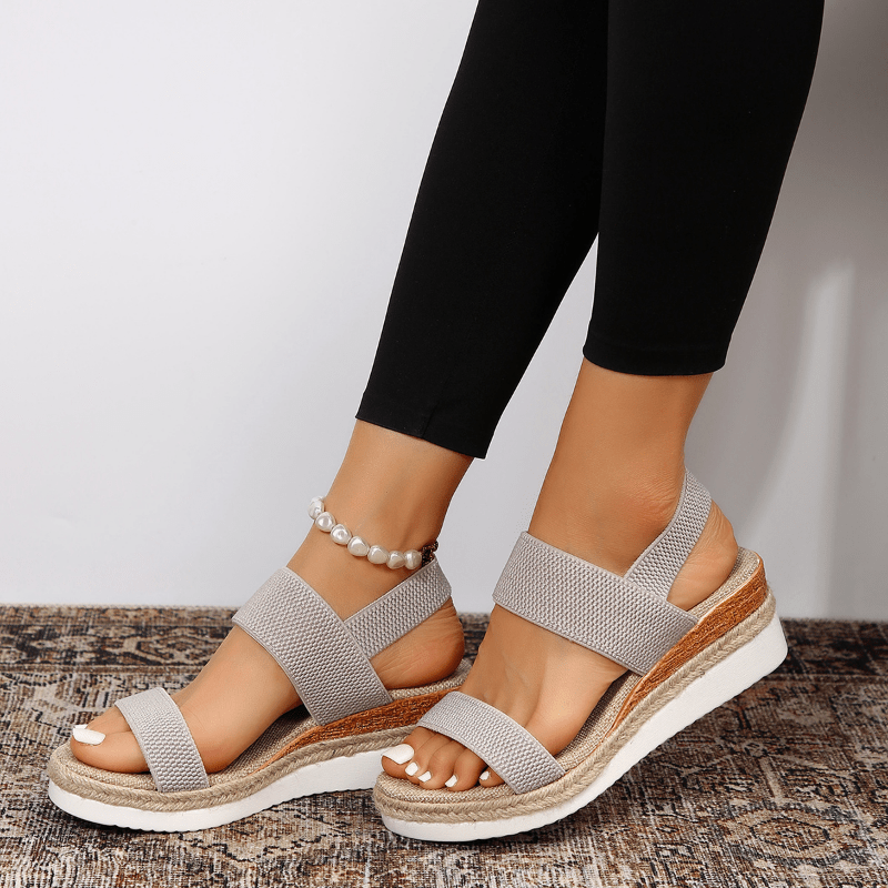 Sandali Donna Zeppa Cinturino Elasticizzato