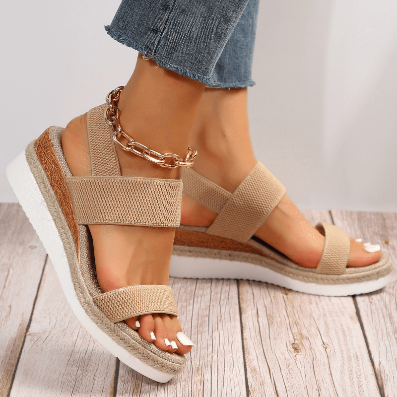 Sandali Donna Zeppa Cinturino Elasticizzato - Vesarelli