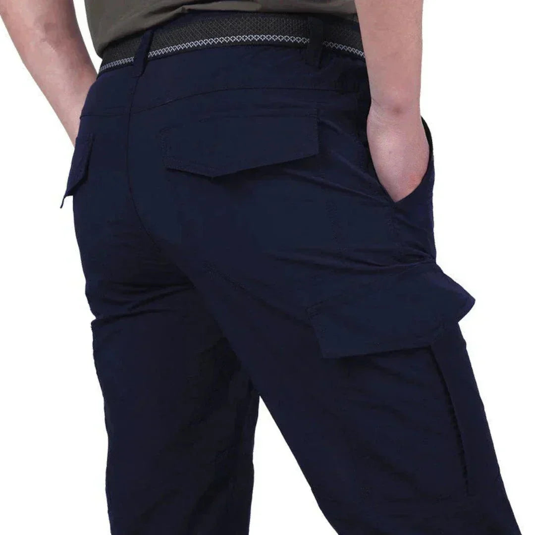 Pantaloni Cargo Uomo Tessuto Robusto Vestibilità Regolare