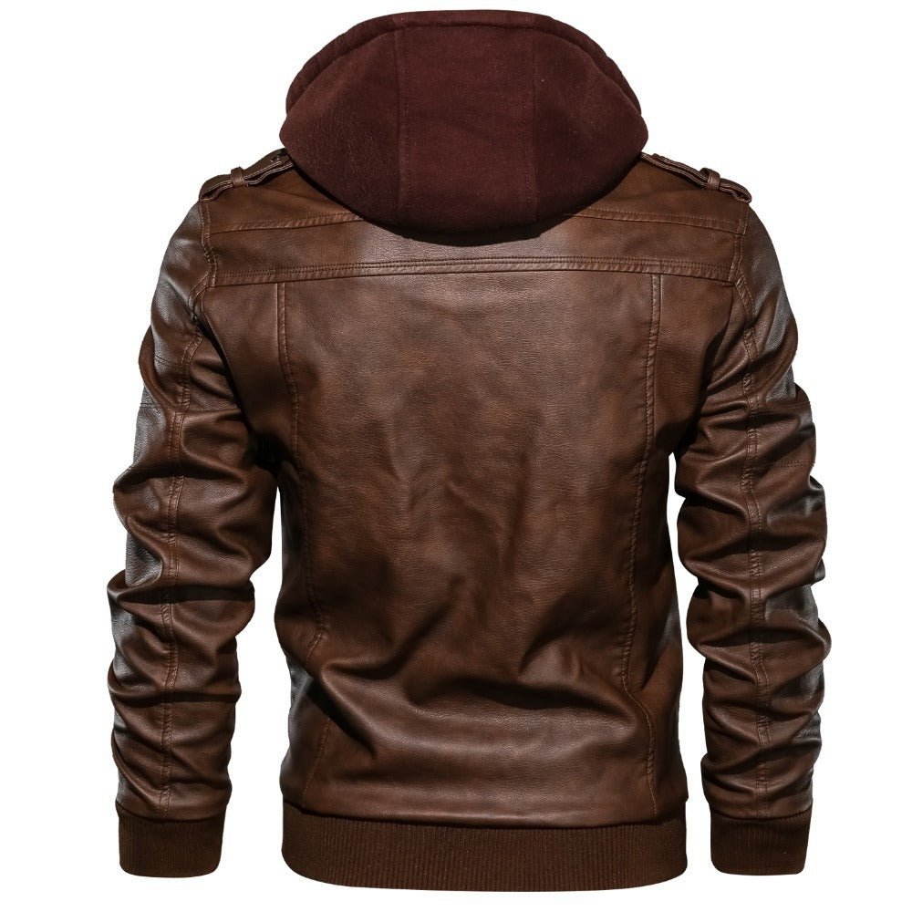 Giacca Biker Uomo con Zip Cappuccio Integrato Casual