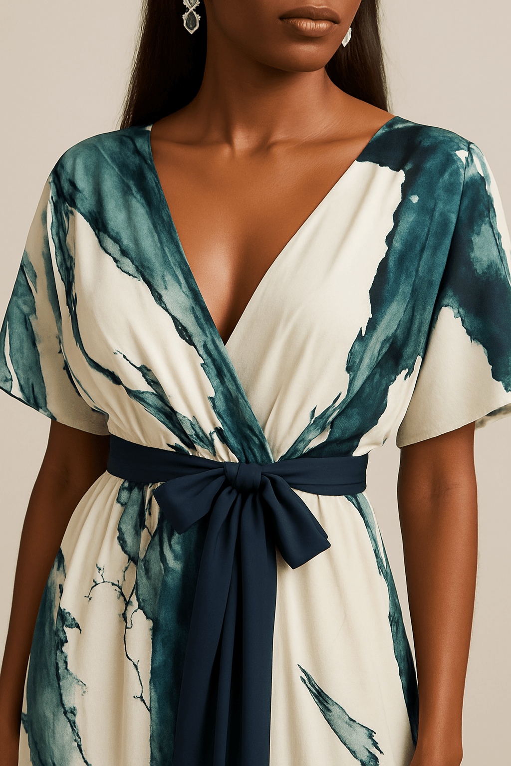 Abito lungo donna Fantasia Acquerello Svasato Elegante