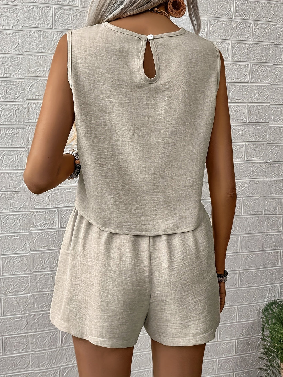 Completo Donna Due Pezzi Corto Senza Maniche Pantaloncini Larga