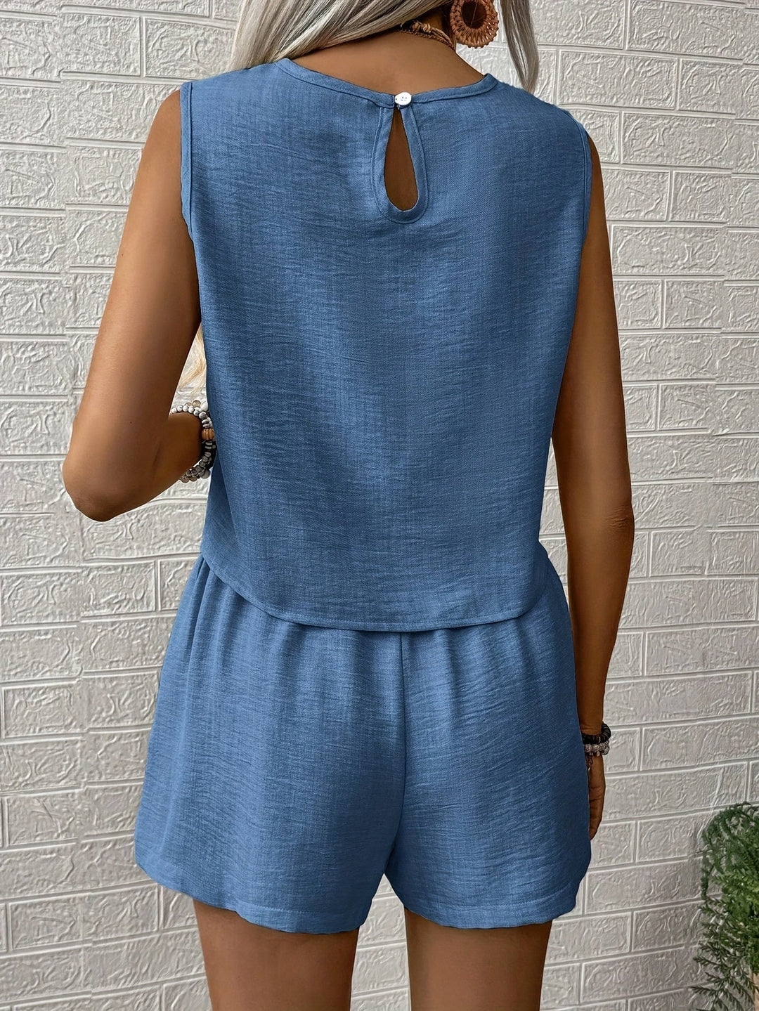Completo Donna Due Pezzi Corto Senza Maniche Pantaloncini Larga