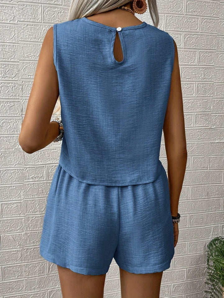 Completo Donna Due Pezzi Corto Senza Maniche Pantaloncini Larga