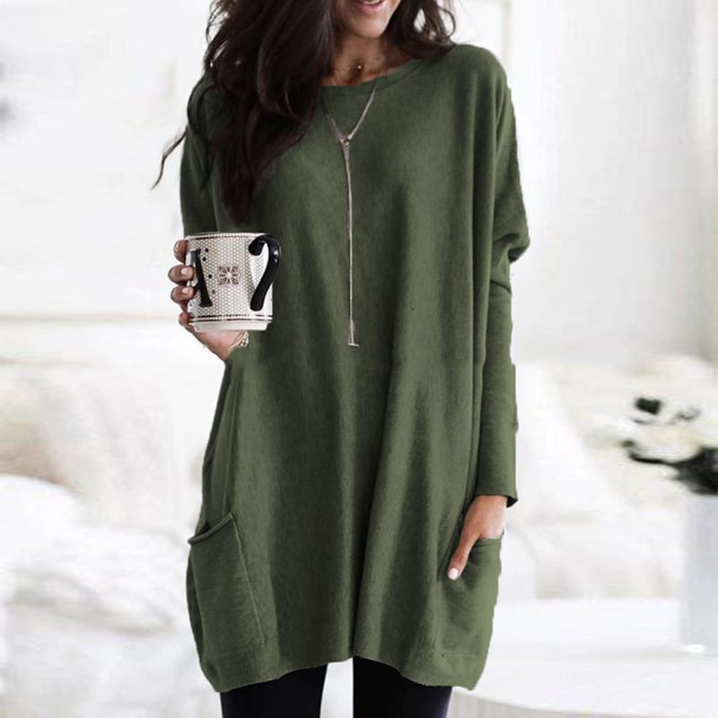 Abito Maglia Donna Maniche Lunghe Scollo Rotondo Vestibilità Comoda - Vesarelli