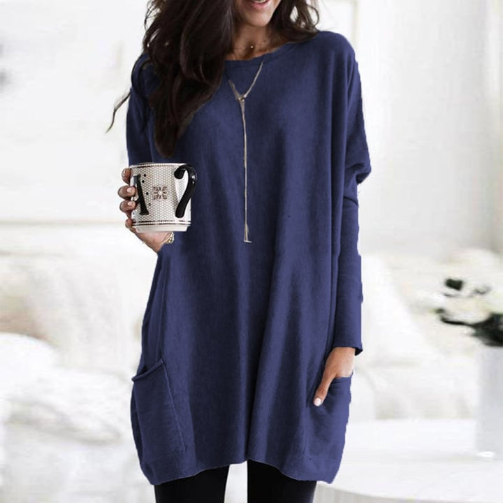 Abito Maglia Donna Maniche Lunghe Scollo Rotondo Vestibilità Comoda