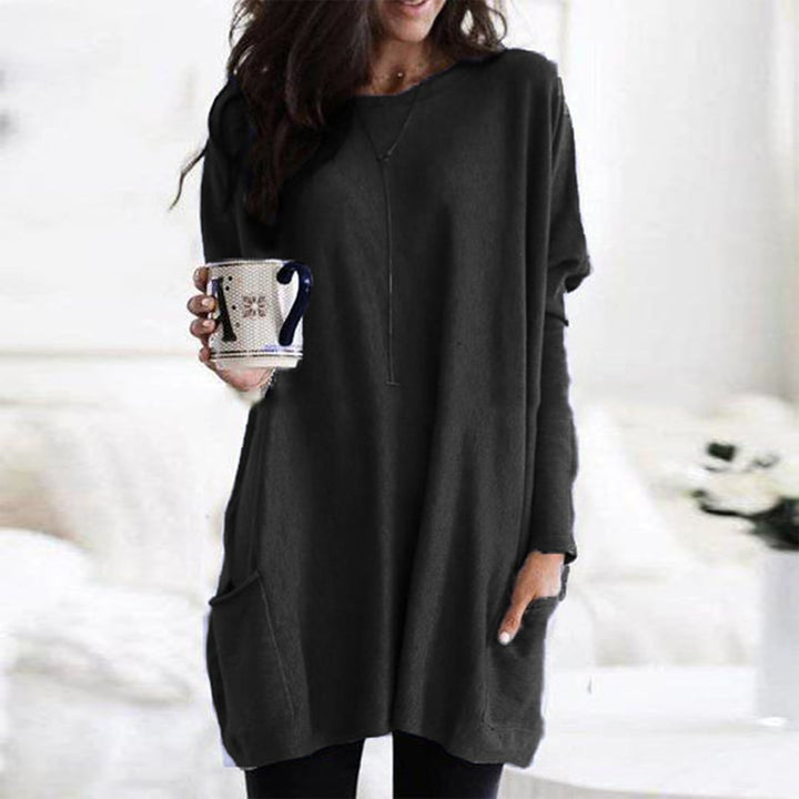 Abito Maglia Donna Maniche Lunghe Scollo Rotondo Vestibilità Comoda