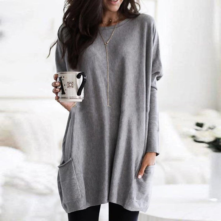 Abito Maglia Donna Maniche Lunghe Scollo Rotondo Vestibilità Comoda
