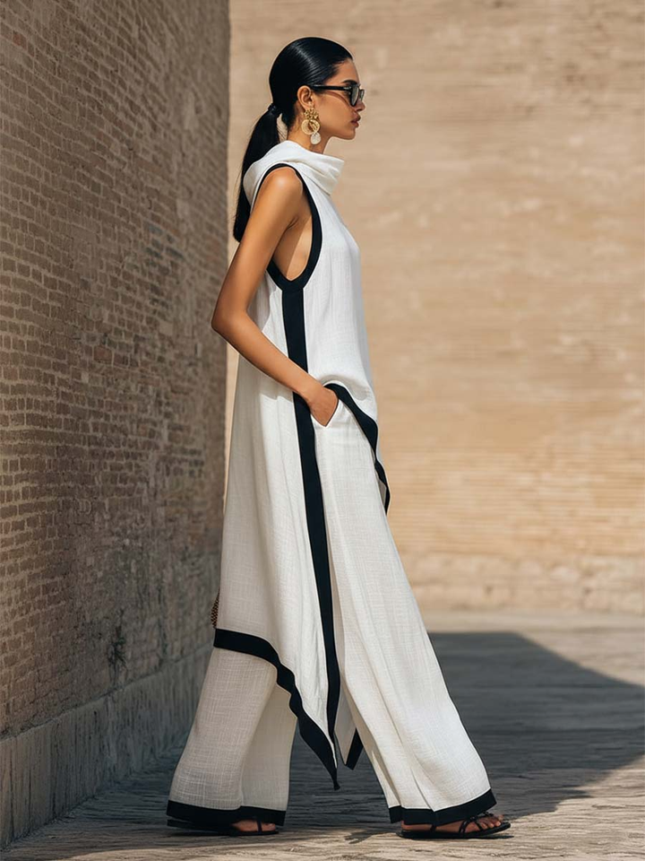 Completo Donna in Lino e Cotone Elegante Taglio Classico