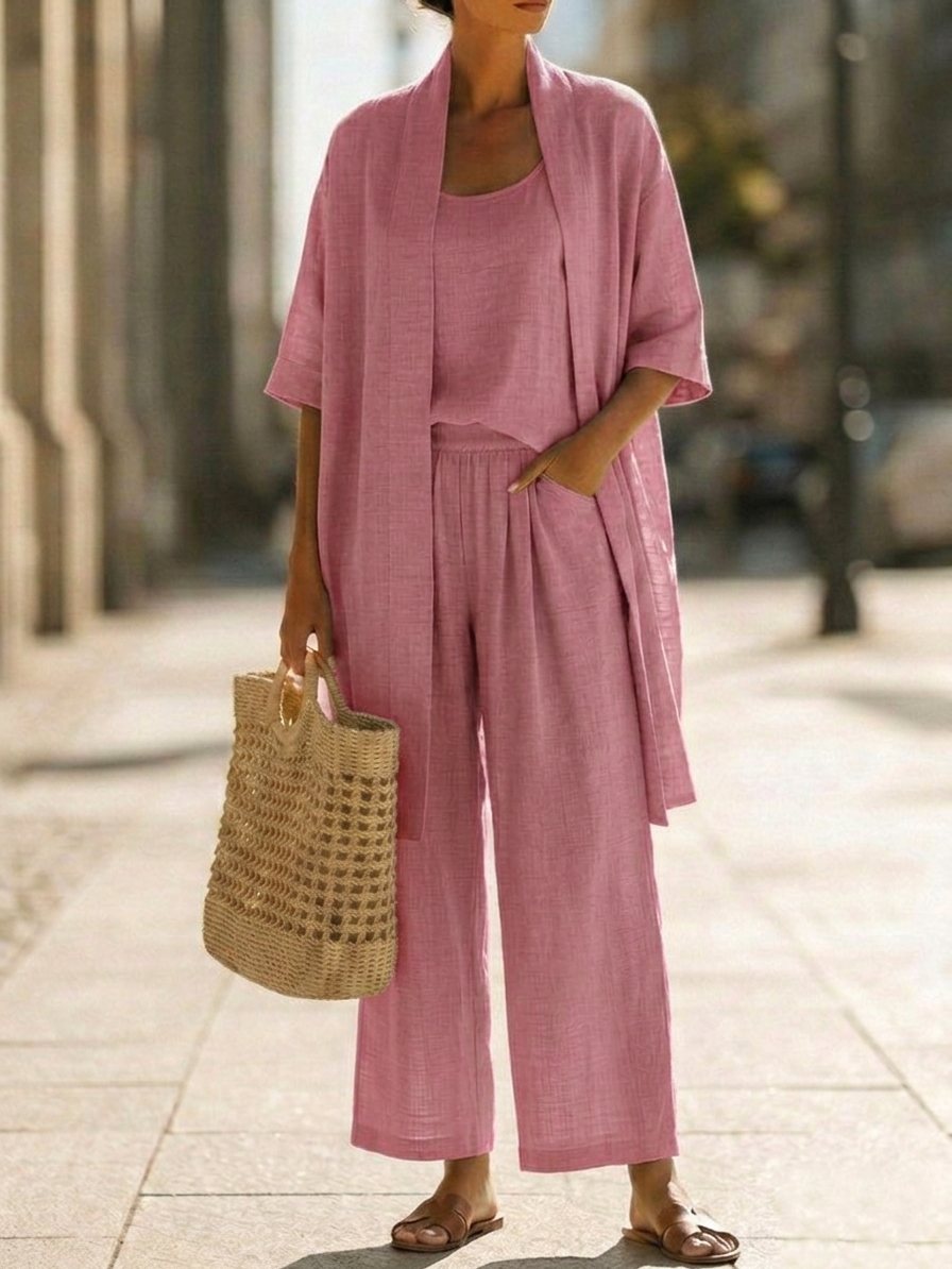 Set Donna Completo Lino Cotone Vestibilità Comoda</s>