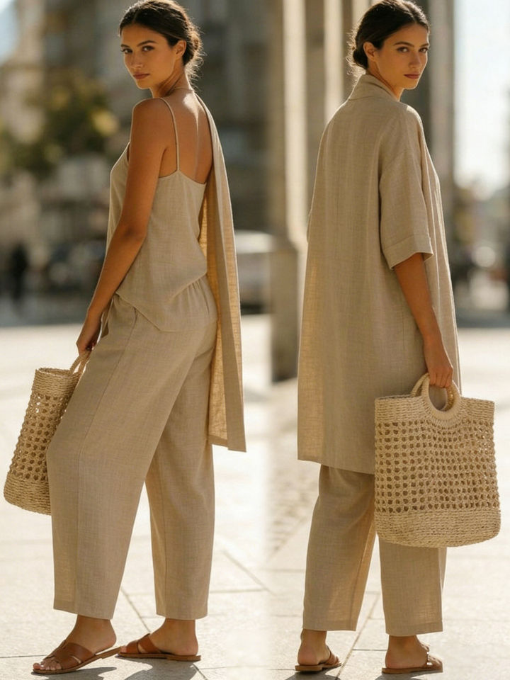 Set Donna Completo Lino Cotone Vestibilità Comoda</s>