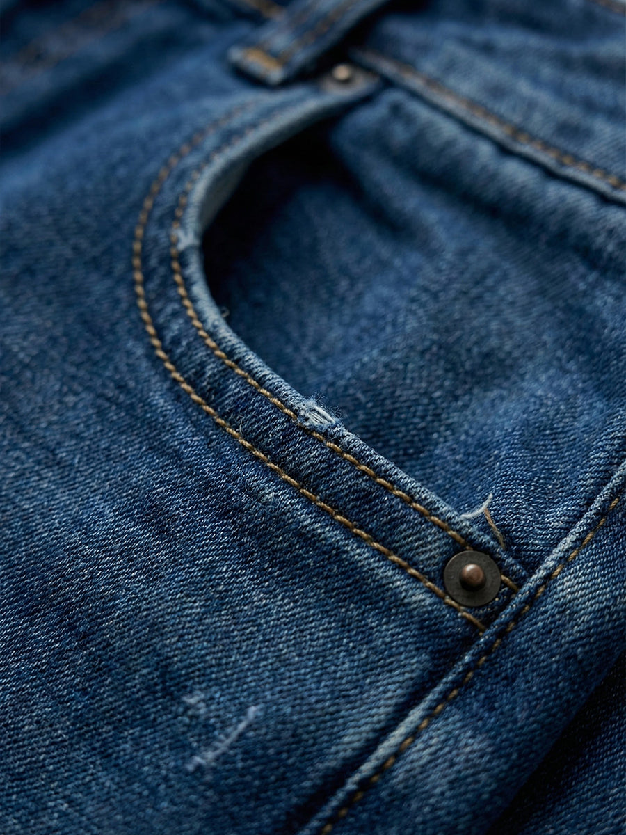 Jeans Donna Cotone Denim Lavato Vestibilità Rilassata Casual
