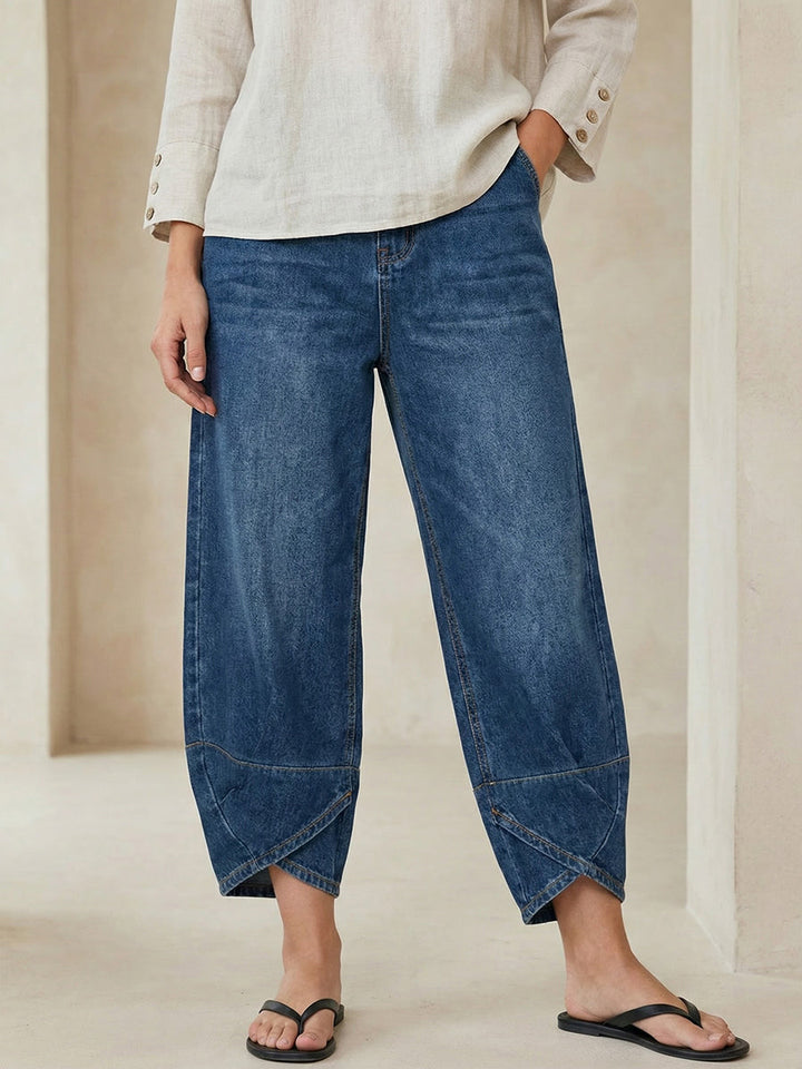 Jeans Donna Cotone Denim Lavato Vestibilità Rilassata Casual - Vesarelli