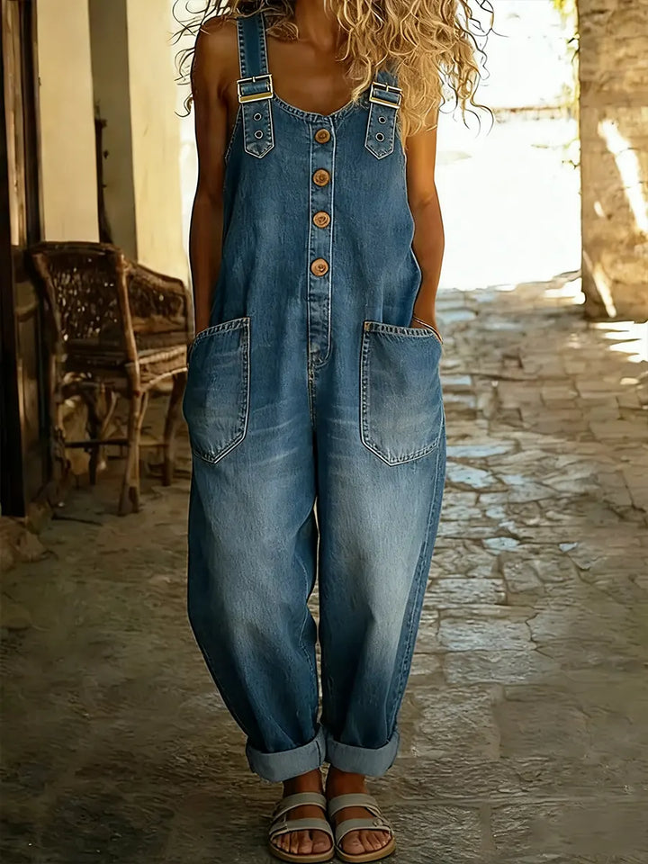 Tuta Donna Casual in Denim con Fibbie Regolabili - Vesarelli