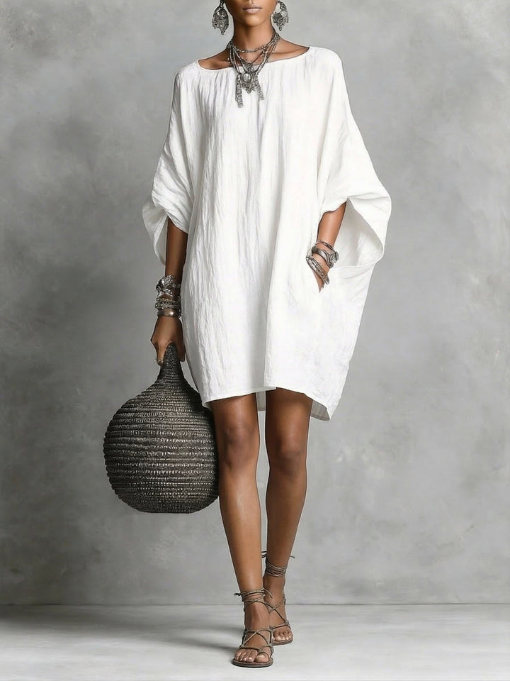 Abito Casual Donna Cotone e Lino Vestibilità Comoda