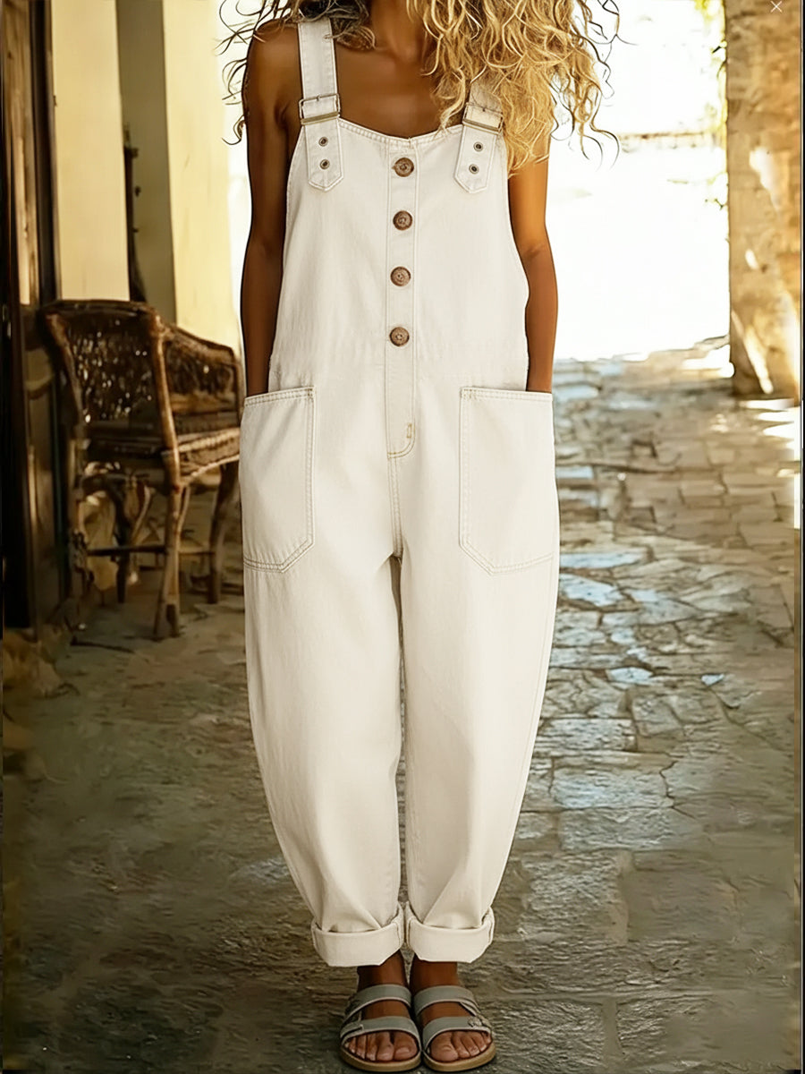 Tuta Donna Casual in Denim con Fibbie Regolabili