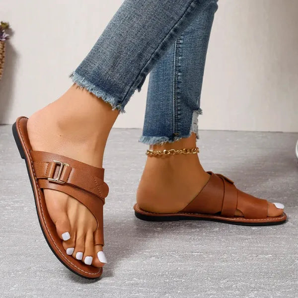 Sandali Infradito Donna Pelle Eleganti Vestibilità Comoda