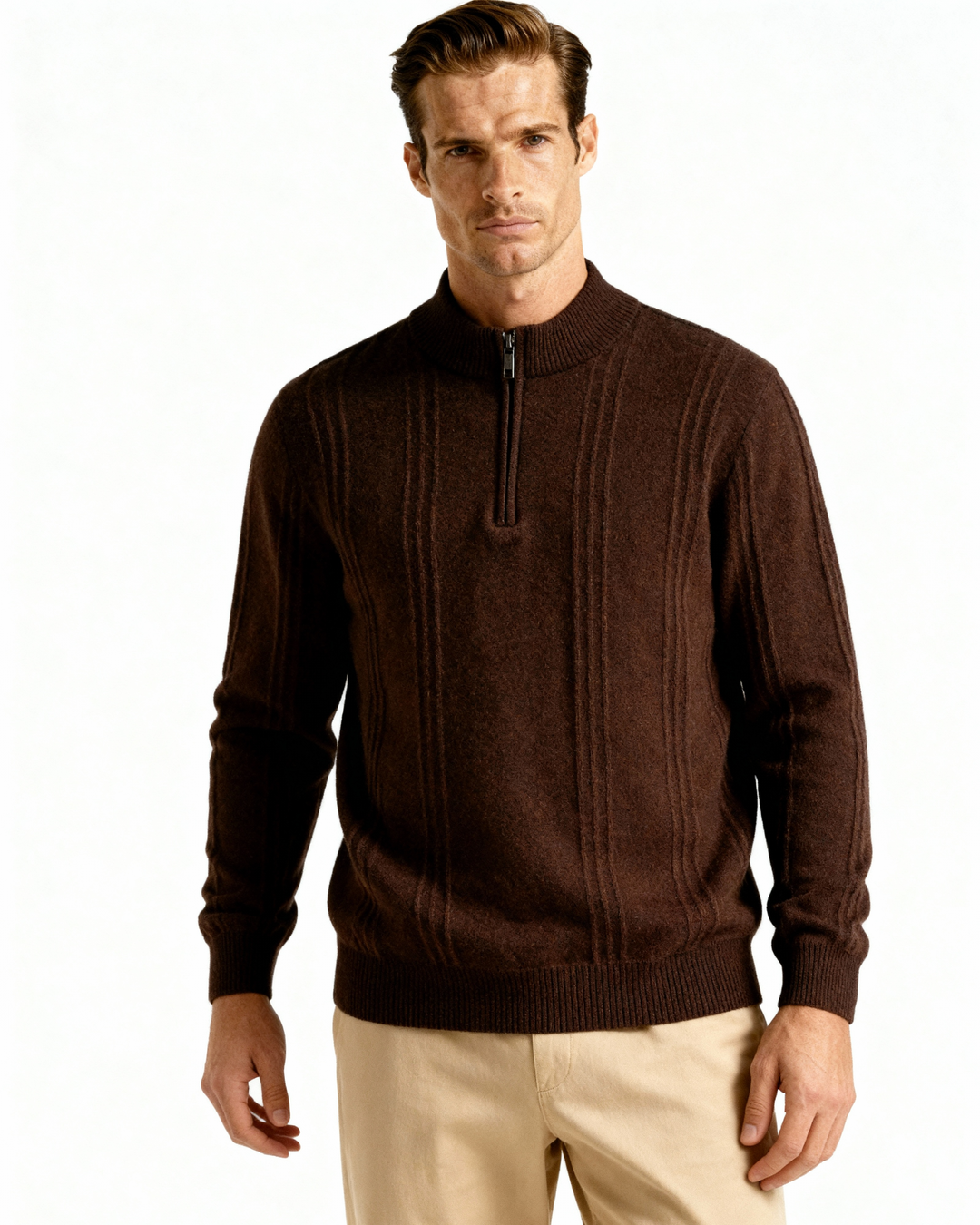 Maglione Uomo in Cashmere Mezzo Zip Comfort