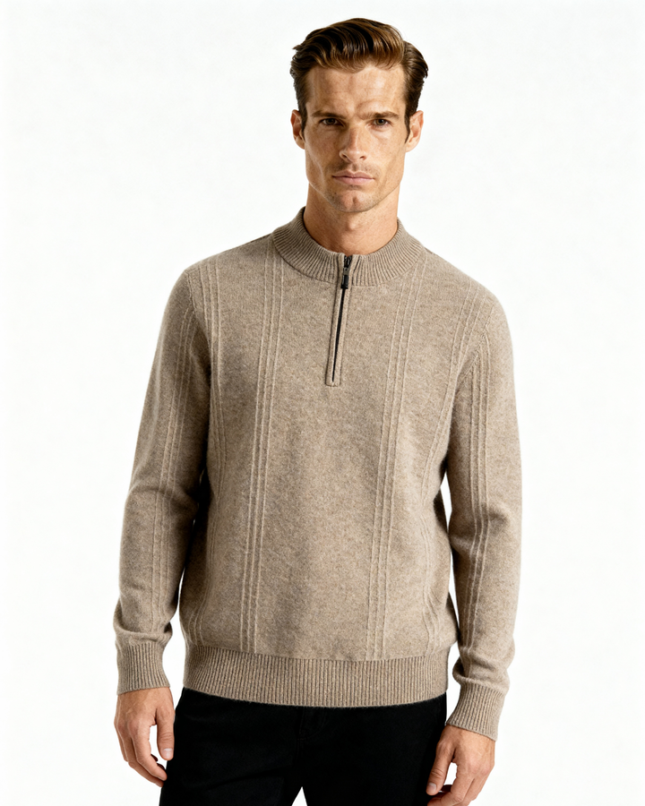 Maglione Uomo in Cashmere Mezzo Zip Comfort