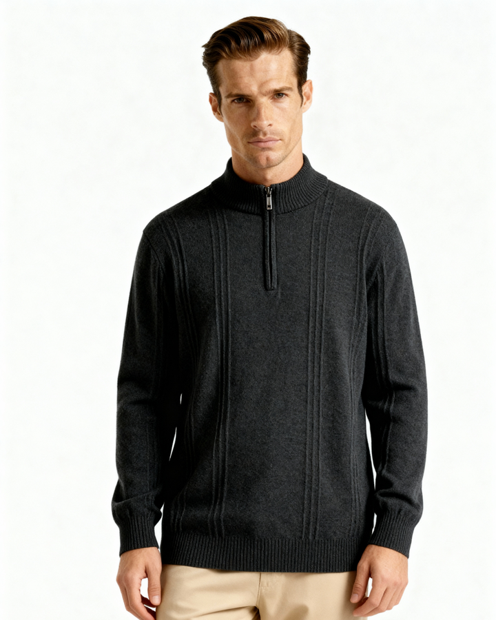 Maglione Uomo in Cashmere Mezzo Zip Comfort