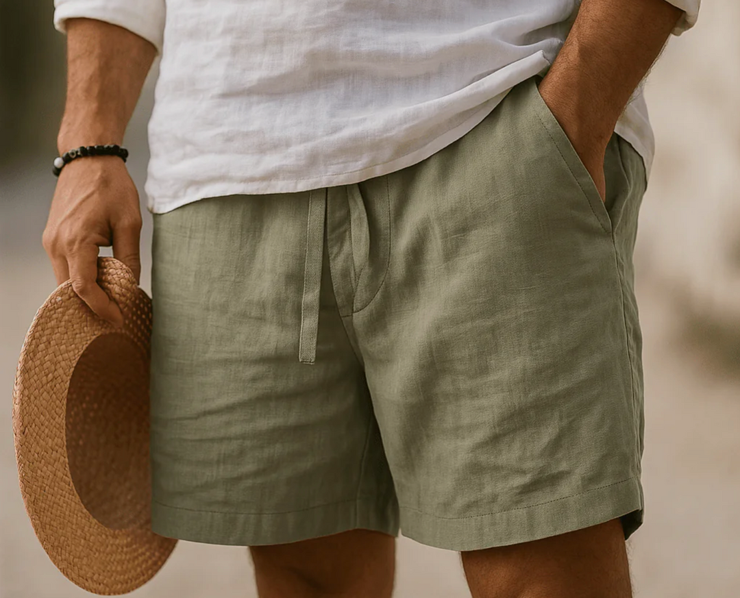 Pantaloncini Uomo in Lino Vestibilità Classica - Vesarelli