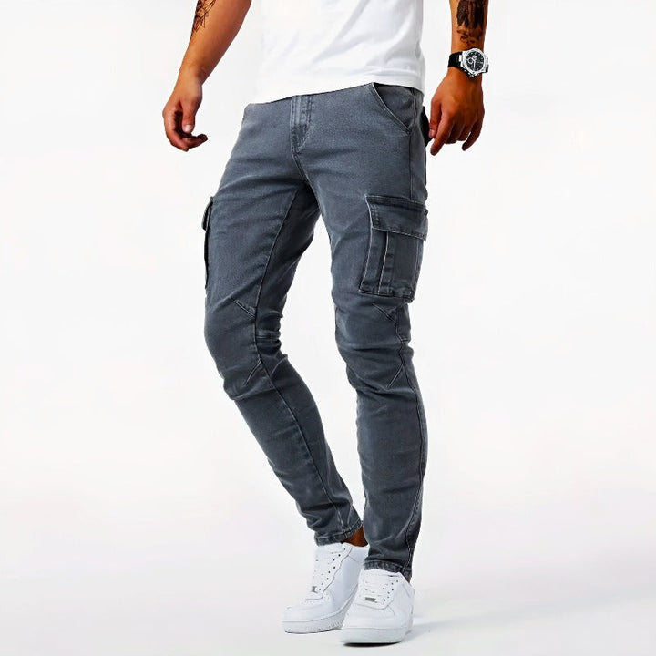 Pantaloni Cargo Uomo Tessuto Leggero Slim Fit Eleganti - Vesarelli