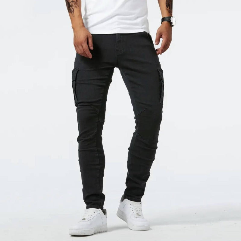 Pantaloni Cargo Uomo Tessuto Leggero Slim Fit Eleganti - Vesarelli