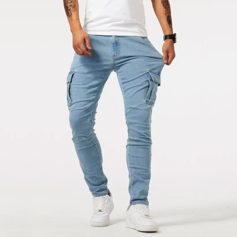 Pantaloni Cargo Uomo Tessuto Leggero Slim Fit Eleganti - Vesarelli