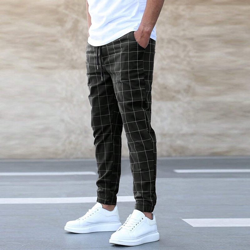 Pantaloni Chinos Uomo Slim Fantasia Quadri - Vesarelli