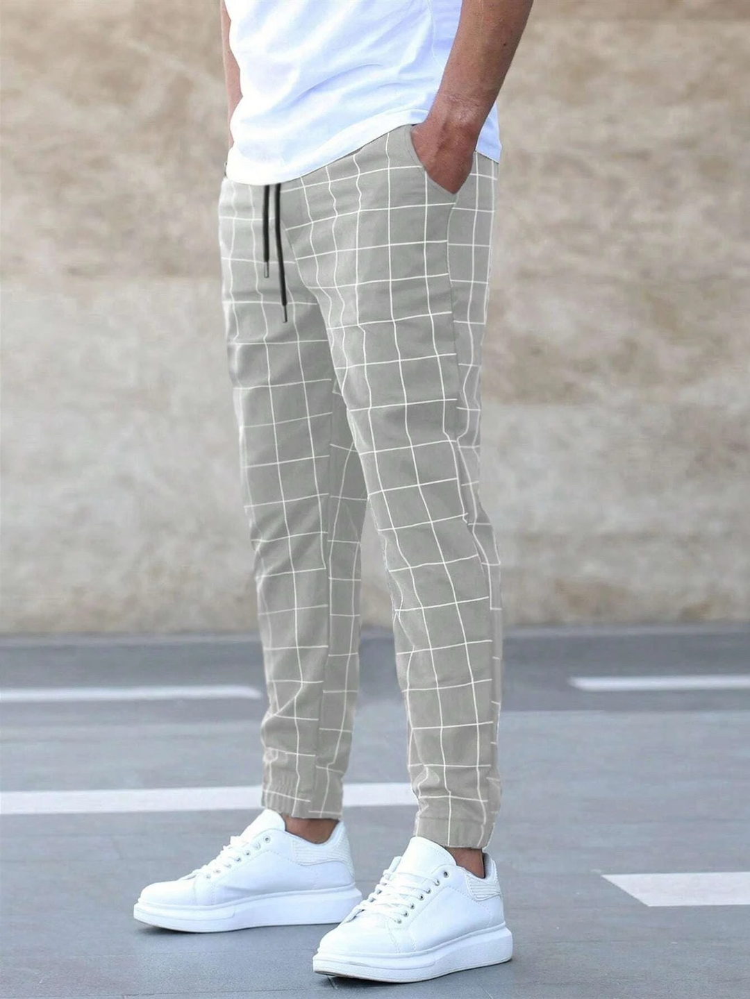 Pantaloni Chinos Uomo Slim Fantasia Quadri - Vesarelli