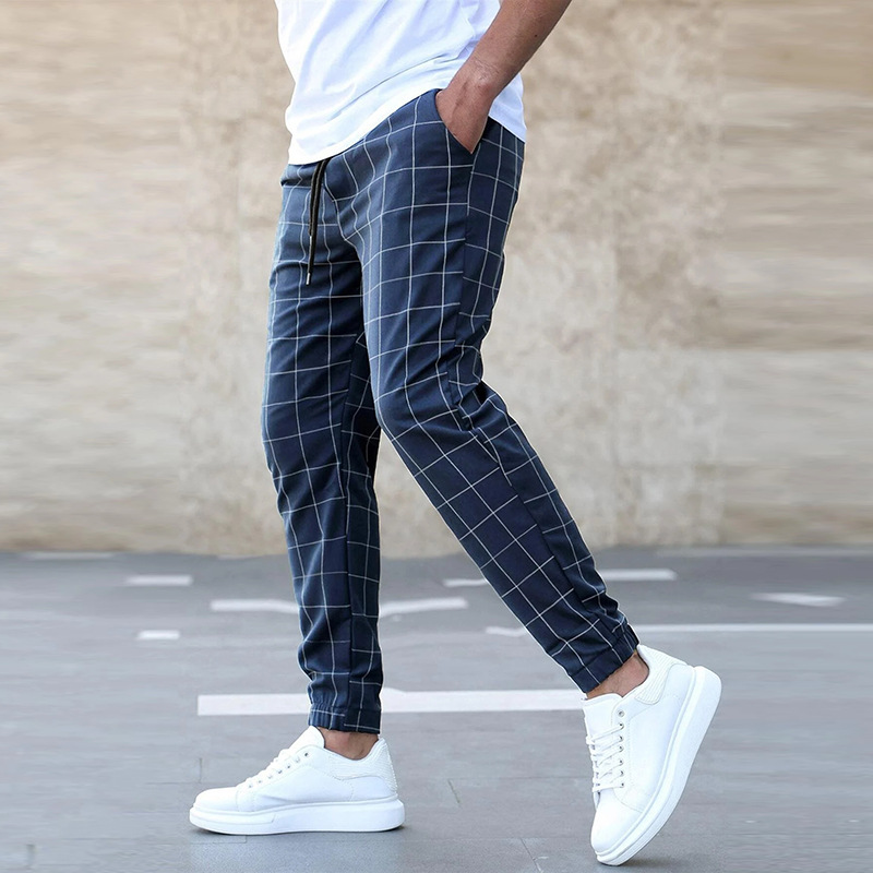 Pantaloni Chinos Uomo Slim Fantasia Quadri - Vesarelli