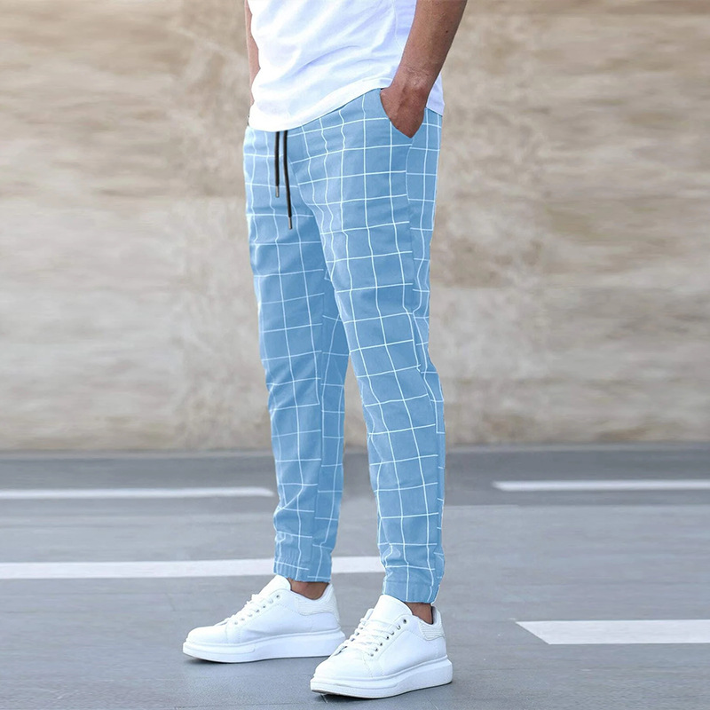 Pantaloni Chinos Uomo Slim Fantasia Quadri - Vesarelli