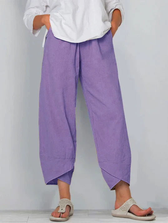 Pantaloni Donna Estivi Leggeri Taglio Cropped Chic - Vesarelli