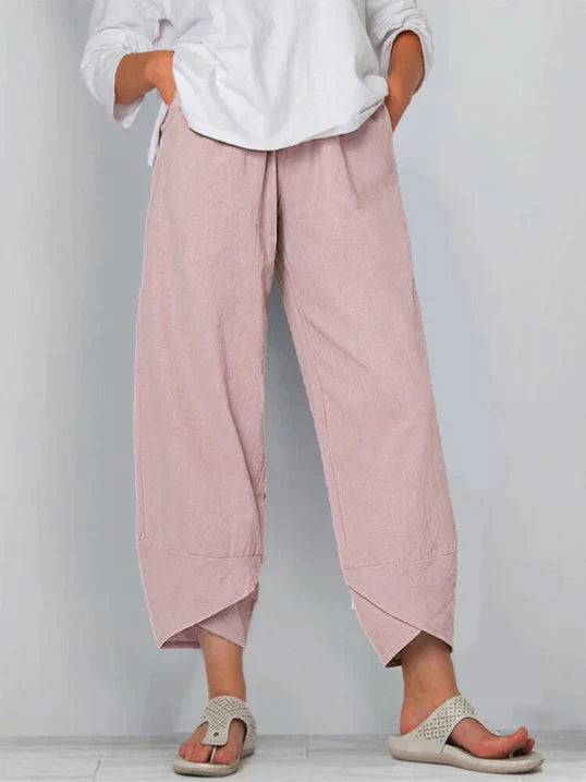 Pantaloni Donna Estivi Leggeri Taglio Cropped Chic - Vesarelli