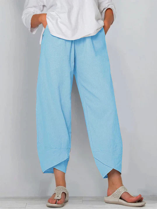 Pantaloni Donna Estivi Leggeri Taglio Cropped Chic - Vesarelli