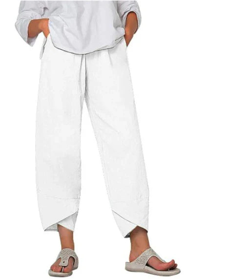 Pantaloni Donna Estivi Leggeri Taglio Cropped Chic - Vesarelli