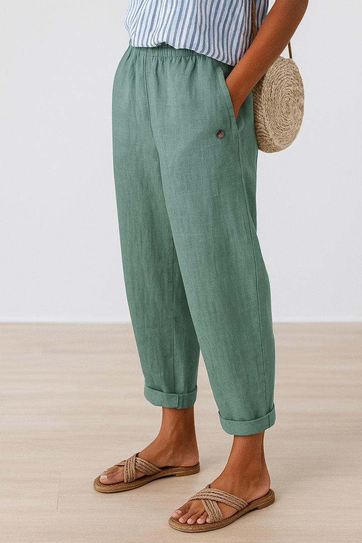 Pantaloni Donna Estivi Tessuto Leggero Vestibilità Comoda - Vesarelli