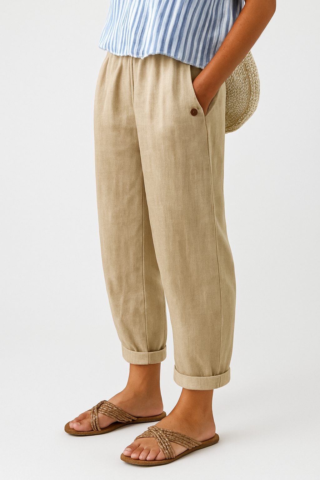 Pantaloni Donna Estivi Tessuto Leggero Vestibilità Comoda - Vesarelli