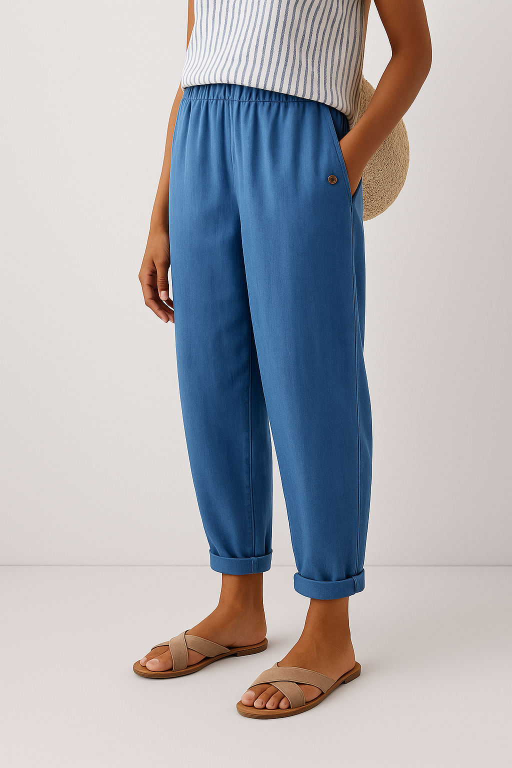 Pantaloni Donna Estivi Tessuto Leggero Vestibilità Comoda - Vesarelli