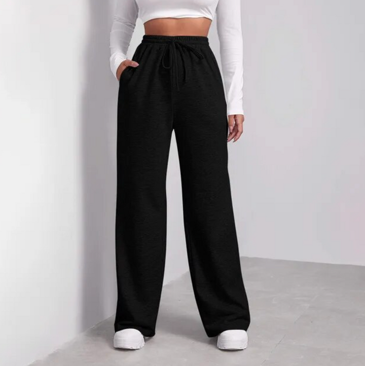 Pantaloni Donna Gamba Dritta Tessuto Versatile - Vesarelli