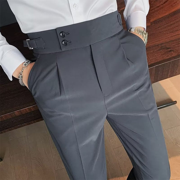 Pantaloni Uomo Eleganti Tessuto Slim Fit Linea Affusolata - Vesarelli