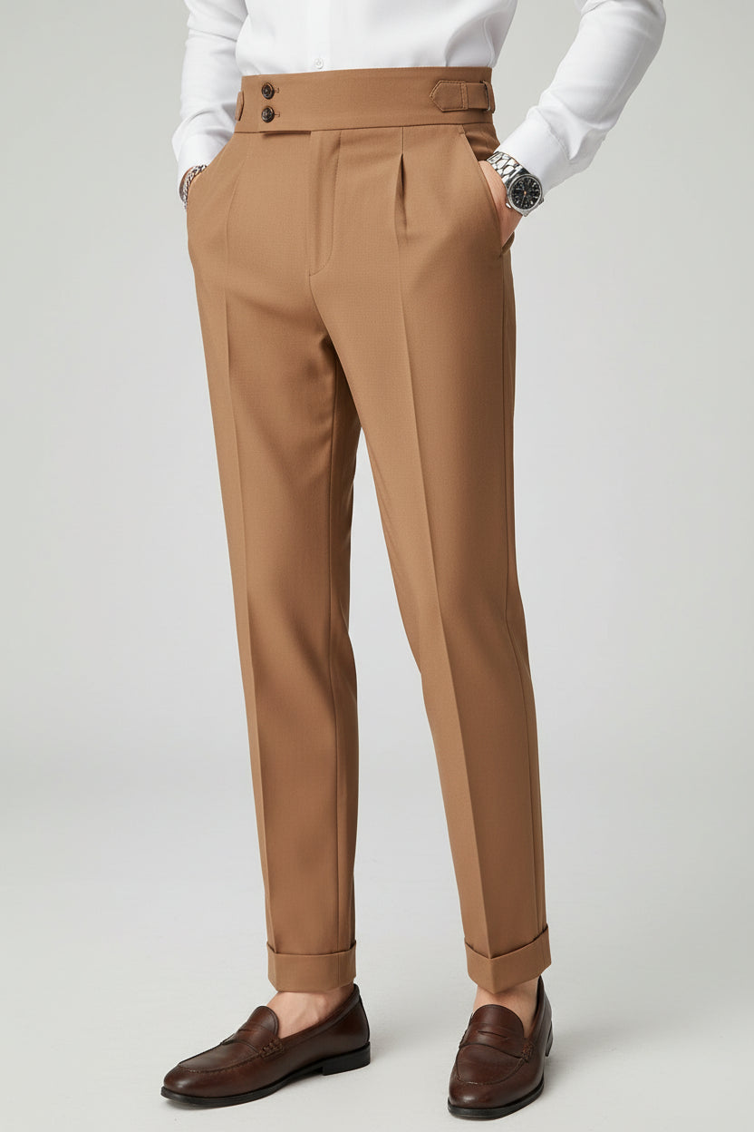 Pantaloni Uomo Eleganti Tessuto Slim Fit Linea Affusolata - Vesarelli