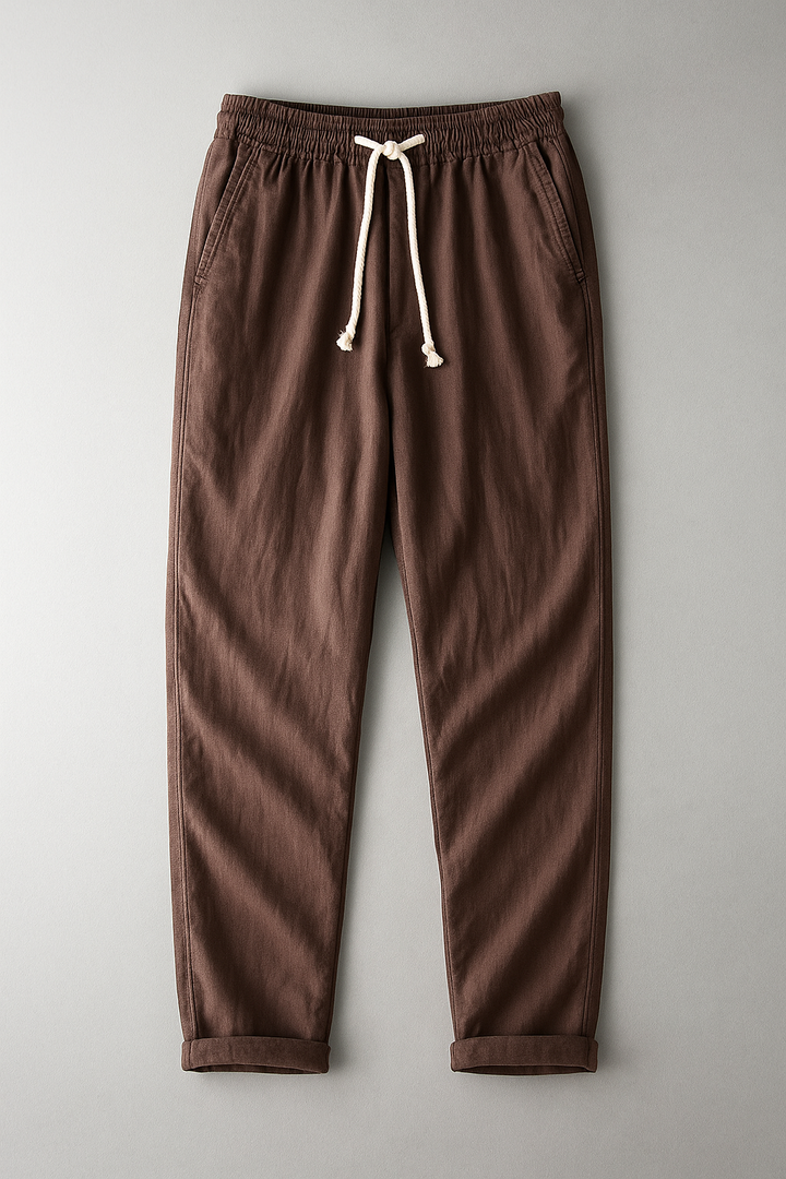 Pantaloni Uomo in Lino Estivi Leggeri Vita Elastico - Vesarelli