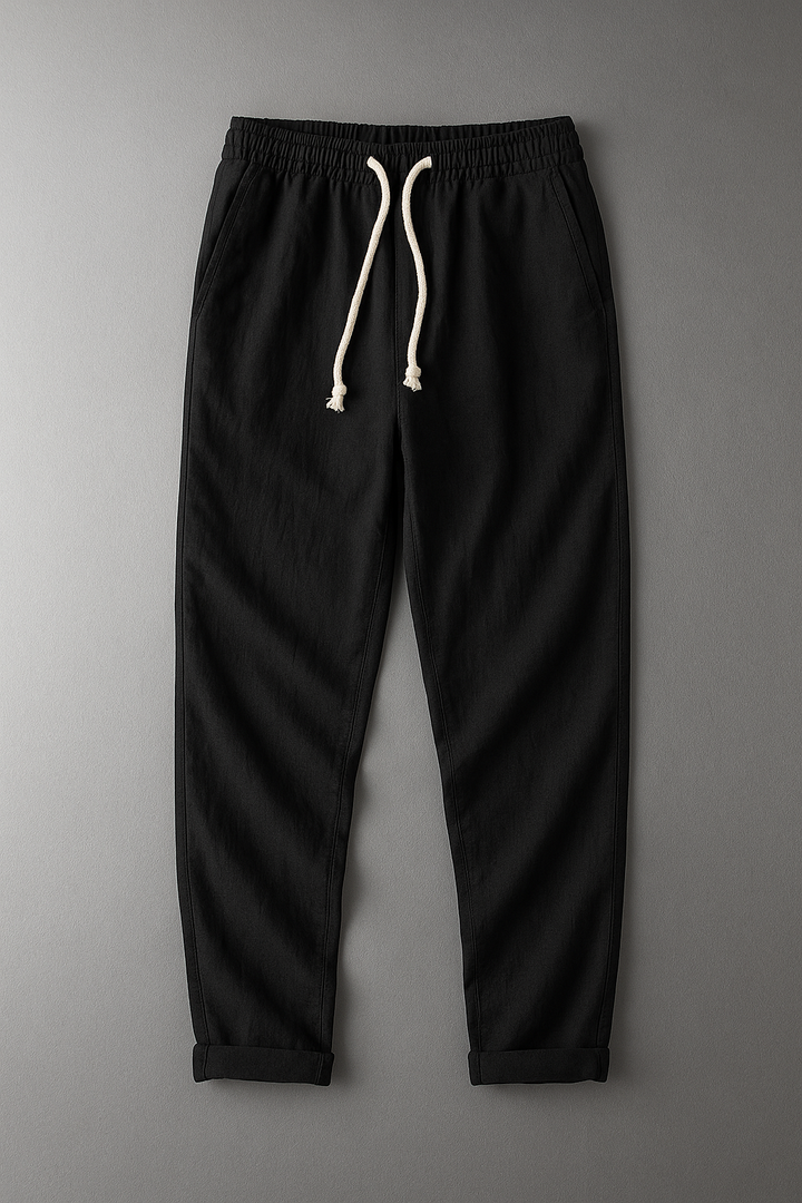 Pantaloni Uomo in Lino Estivi Leggeri Vita Elastico - Vesarelli