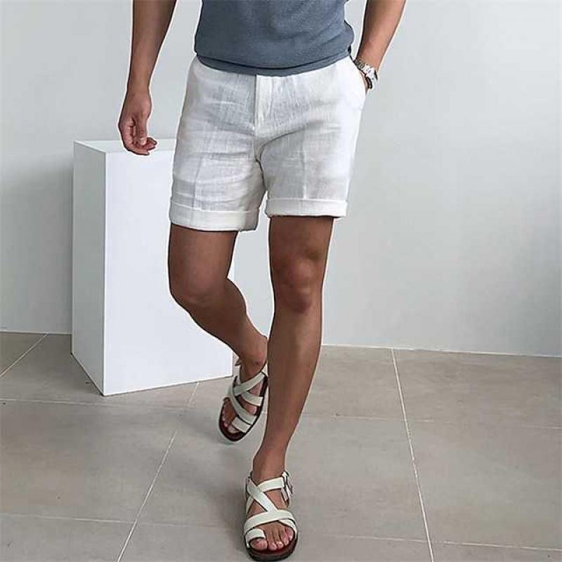 Short Uomo in Lino Tessuto Leggero Orlo Sfrangiato Fit Rilassato - Vesarelli