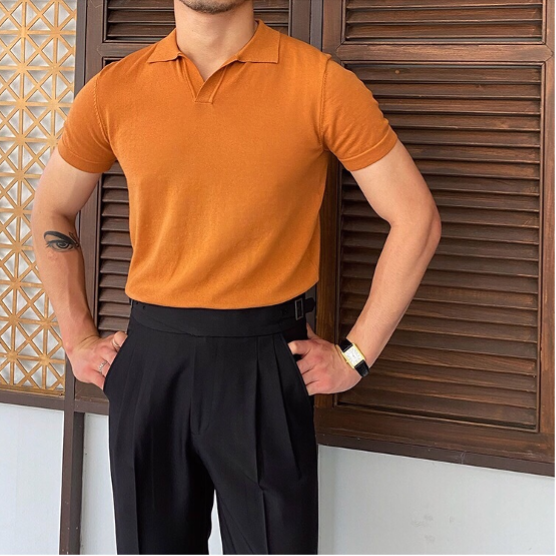 Polo Uomo con Scollo a V Vestibilità Classica