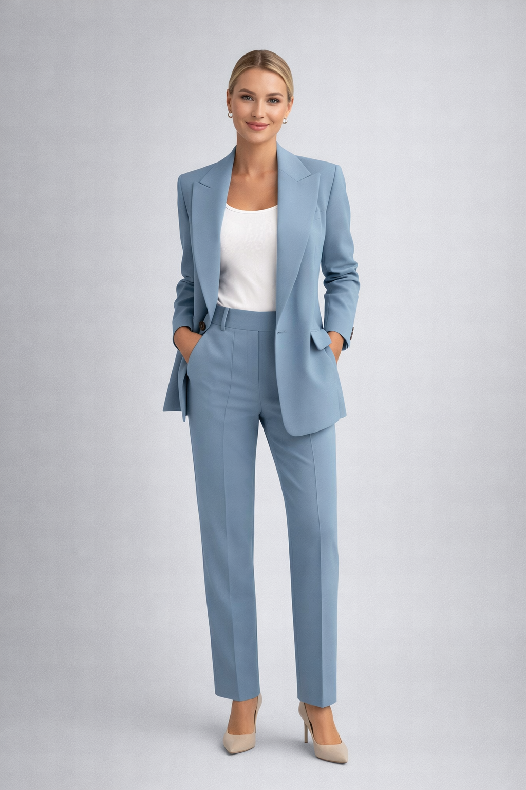 Blazer Donna Estivo Set Elegante Vestibilità Classica