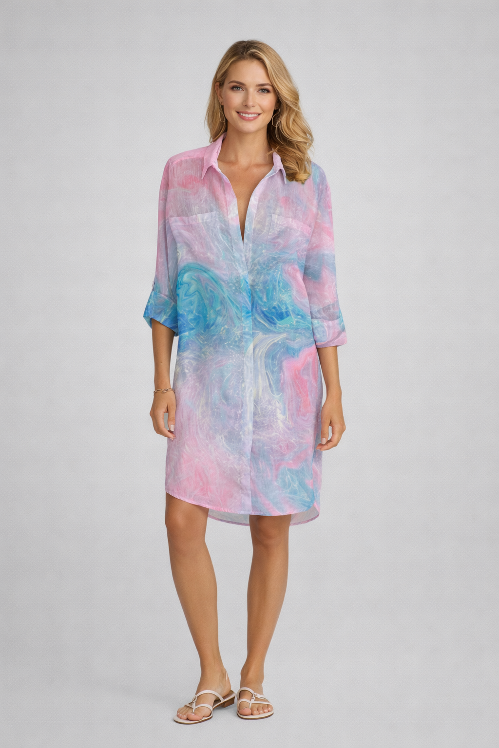Abito Camicia Donna Estivo Leggero Manica Corta
