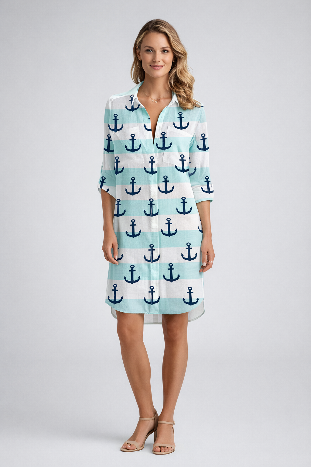 Abito Camicia Donna Estivo Leggero Manica Corta
